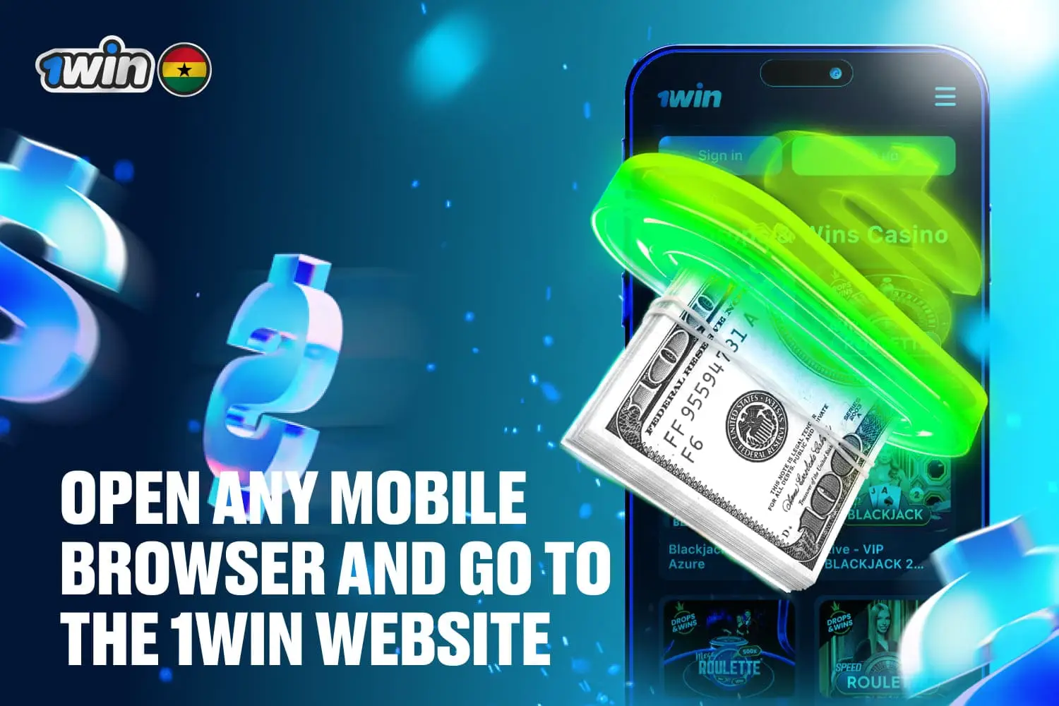 open any browser and go to 1win-game.africa