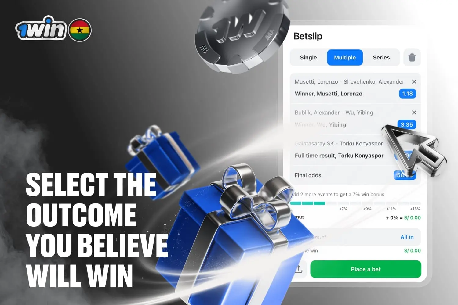 select desired outcome for your bet